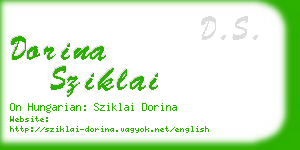 dorina sziklai business card